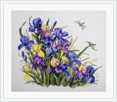 click here to view larger image of Irises - A (counted cross stitch kit)