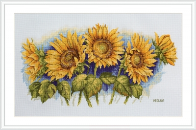 click here to view larger image of Bright Sunflowers (counted cross stitch kit)