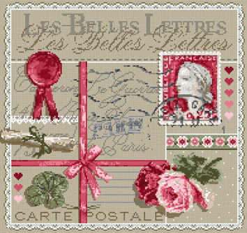 click here to view larger image of Les Belles Lettres KIT - Aida (counted cross stitch kit)