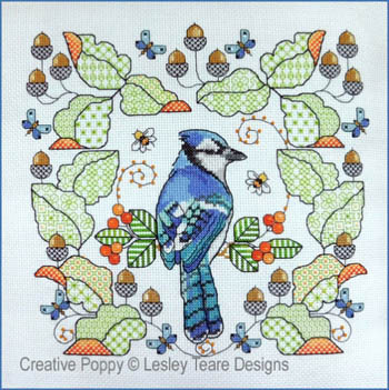 click here to view larger image of Blue Jay Amongst Oak Leaves (chart)