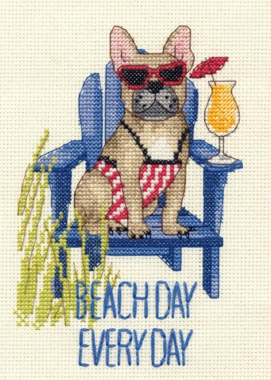 click here to view larger image of Beach Day Dog (counted cross stitch kit)
