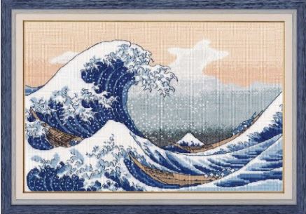 click here to view larger image of Big Wave in Kanagawa (counted cross stitch kit)