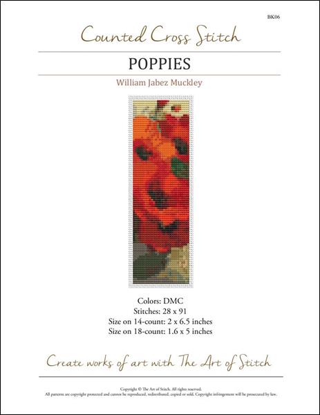 click here to view larger image of Poppies - Bookmark (William Jabez Muckley) (chart)