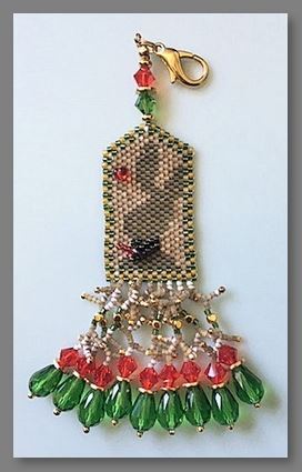 click here to view larger image of Christmas Hare Fob (bead kit)