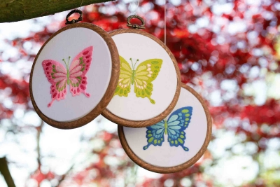click here to view larger image of Butterflies (Set of 3) (counted cross stitch kit)