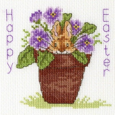 click here to view larger image of Easter Bunny - Card (counted cross stitch kit)