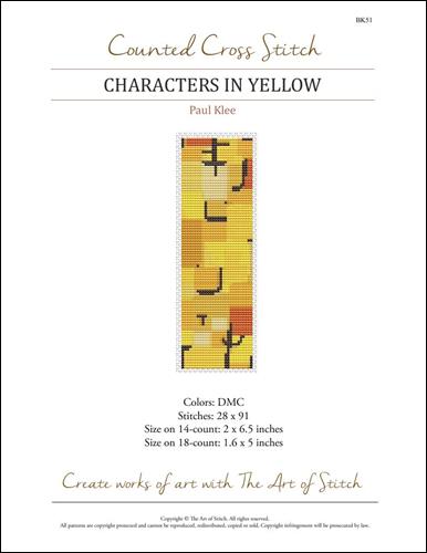 click here to view larger image of Characters in Yellow Bookmark (chart)
