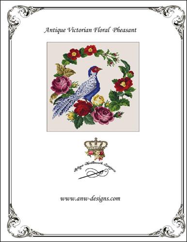 Antique Victorian Floral Pheasant