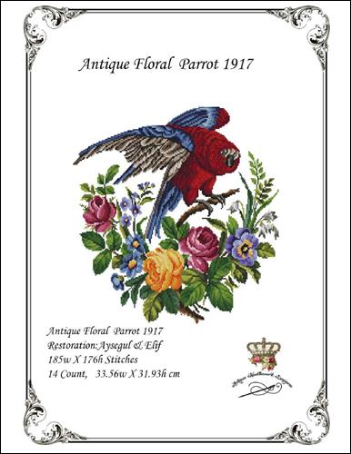 click here to view larger image of Antique Floral Parrot 1917 (chart)