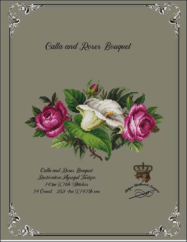 click here to view larger image of Calla and Roses Bouquet (chart)