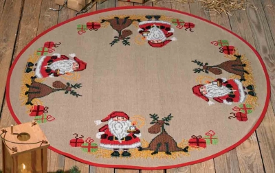 click here to view larger image of Santa Claus and Moose Christmas Mat (counted cross stitch kit)
