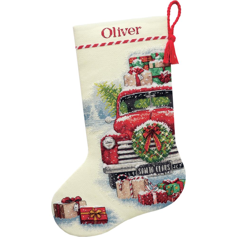 click here to view larger image of Santas Truck Stocking (counted cross stitch kit)