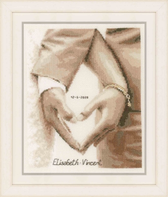 click here to view larger image of Heart of the Newlyweds (counted cross stitch kit)