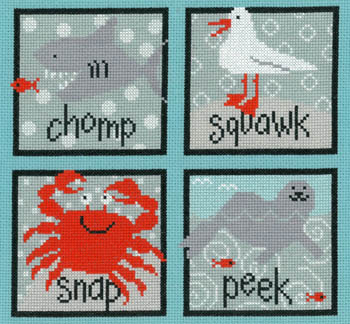 click here to view larger image of Sea Creatures Squares (counted cross stitch kit)