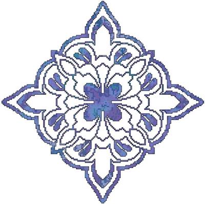 click here to view larger image of Blue Decorative Quilt Block 01 (chart)