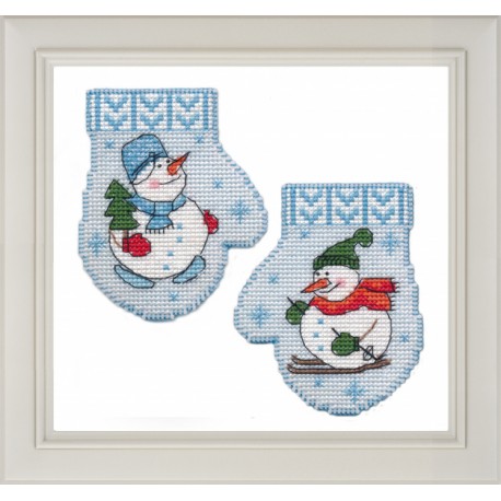 click here to view larger image of Mitten Snowman (counted cross stitch kit)
