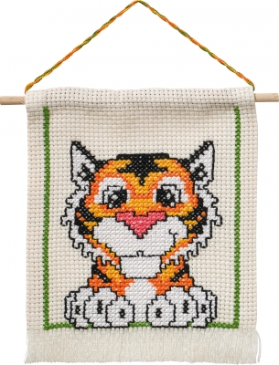 click here to view larger image of My First Kit - Tiger (counted cross stitch kit)