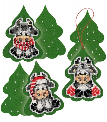 click here to view larger image of Three Calves Decoration (counted cross stitch kit)