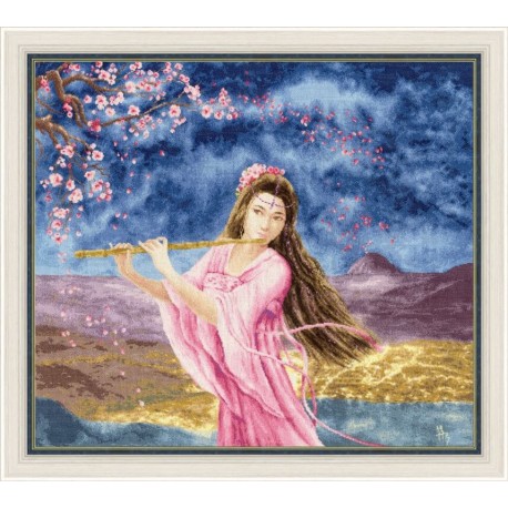 click here to view larger image of Girl with a Flute (counted cross stitch kit)