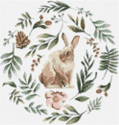 click here to view larger image of Wild Animals w/ Flowers and Leaves - Rabbit (chart)