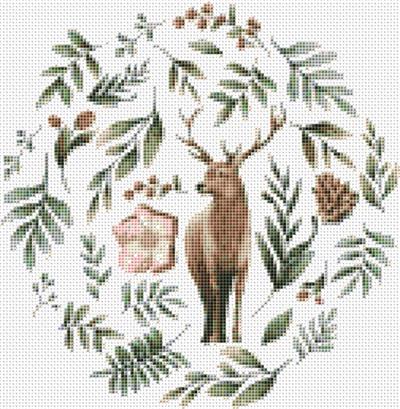 click here to view larger image of Wild Animals w/ Flowers and Leaves - Deer (chart)
