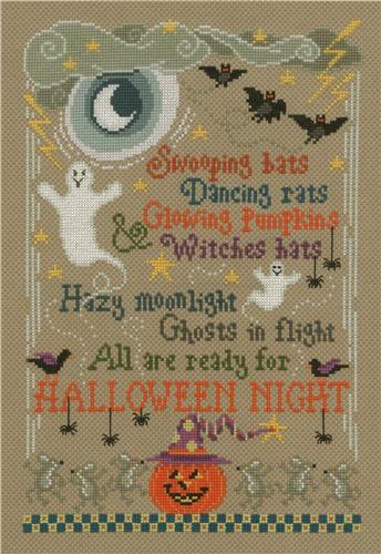 click here to view larger image of Halloween Night - Sandra Cozzolino (counted cross stitch kit)