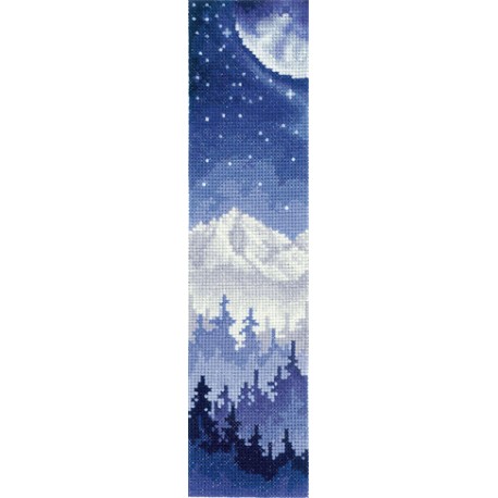 click here to view larger image of Bookmark - Moon Over the Forest (counted cross stitch kit)
