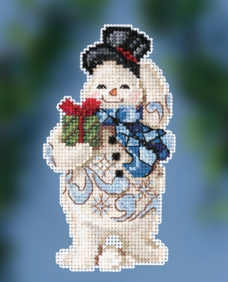 click here to view larger image of Gift Giving Snowman (counted cross stitch kit)