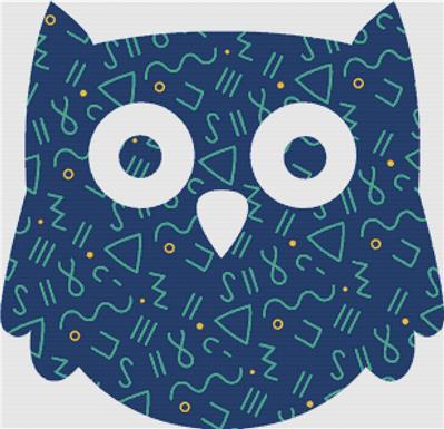 click here to view larger image of Blue Abstract Swirl Owl (chart)