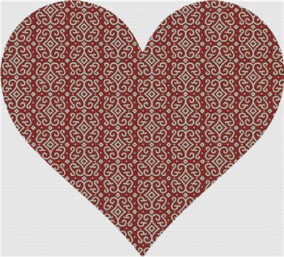 click here to view larger image of Maroon Mosaic Heart (chart)