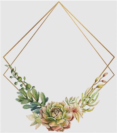 click here to view larger image of Watercolour Succulent Frame (chart)