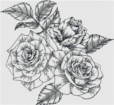 click here to view larger image of Black and White Roses (chart)