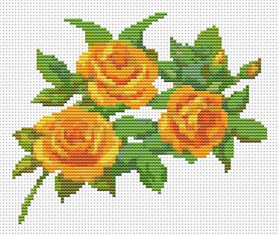 click here to view larger image of Trio of Yellow Roses, A (chart)