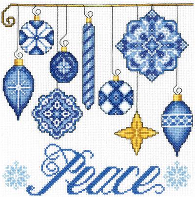 click here to view larger image of Peace Ornaments (counted cross stitch kit)