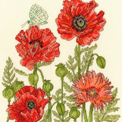 click here to view larger image of Poppy Garden (counted cross stitch kit)