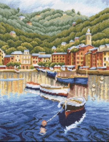click here to view larger image of Harbor Before Sunset (counted cross stitch kit)