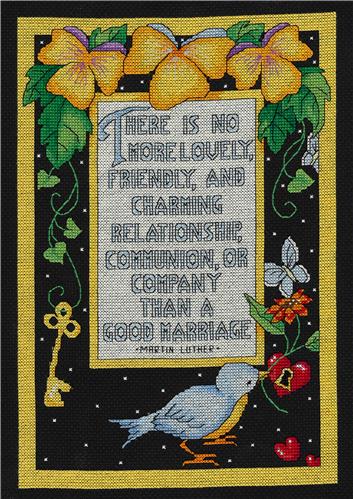 click here to view larger image of Good Marriage - Mary Engelbreit (counted cross stitch kit)