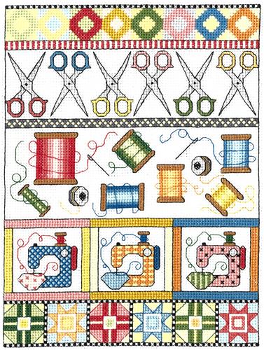 click here to view larger image of Sewing Sampler Kit (counted cross stitch kit)