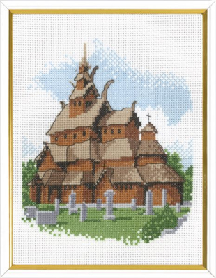 click here to view larger image of Stave Church (counted cross stitch kit)