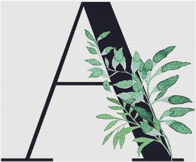 click here to view larger image of Letter A with Green Foliage (chart)