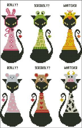click here to view larger image of Black Cat Goofy Bookmark (chart)