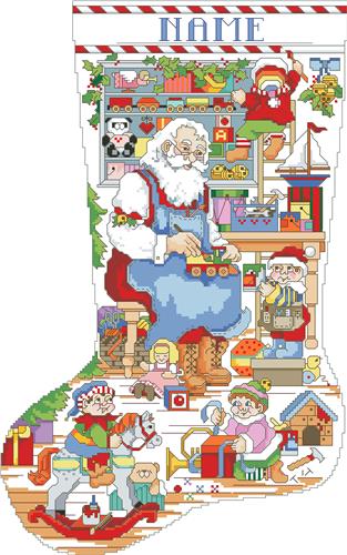 click here to view larger image of Santas Workshop Stocking (chart)