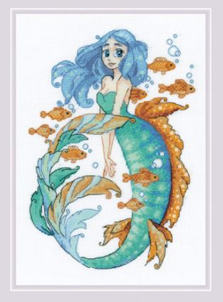click here to view larger image of Little Mermaid Aquamarine (counted cross stitch kit)