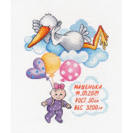 click here to view larger image of Metric for Girl (counted cross stitch kit)
