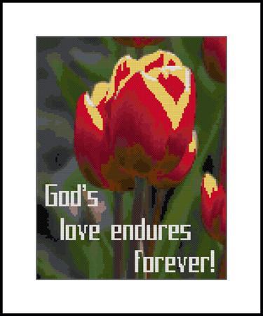 click here to view larger image of Gods Love Endures Tulip Sampler (chart)