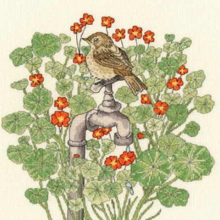click here to view larger image of Nasturtium Garden (counted cross stitch kit)