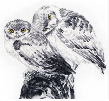 click here to view larger image of Owls in Love (counted cross stitch kit)