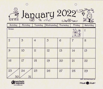 2022 Mill Hill Calendar