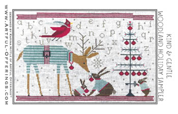 click here to view larger image of Kind and Gentle Woodland Holiday Sampler (chart)