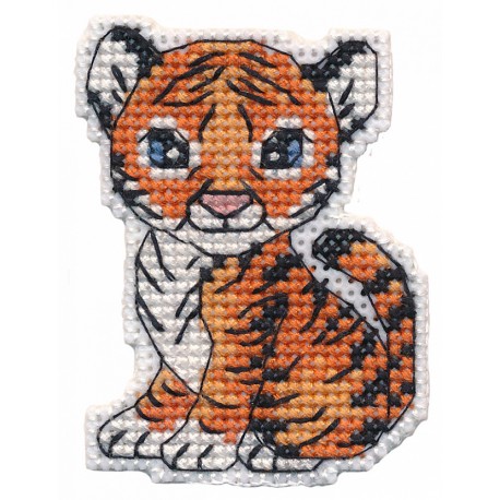 click here to view larger image of Magnet - Little Tiger  (counted cross stitch kit)